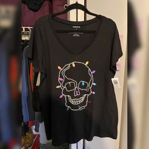 Skull in Lights Christmas Tee